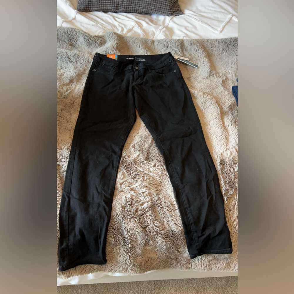 NWT old navy size 12 black rock star low rise jeans